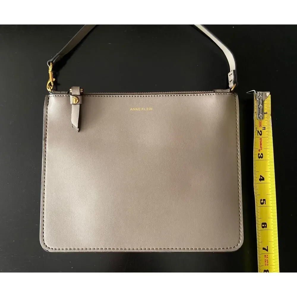 ANNE KLEIN Taupe Faux Leather Wristlet/Handbag sz OS